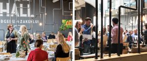 Gasten aan tafel in de HALL in Woerden